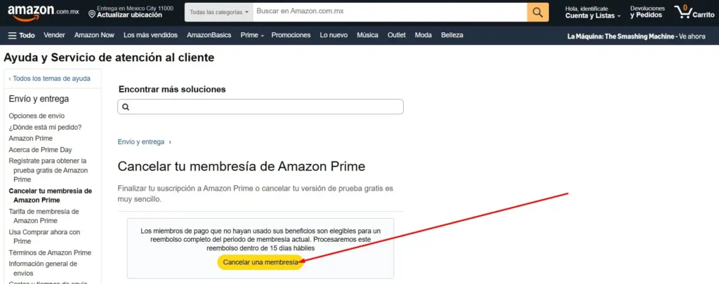 C&oacute;mo cancelar Amazon Prime o Prime Video