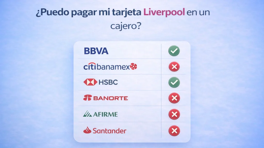 Puedo pagar mi tarjeta Liverpool: FAQ por banco