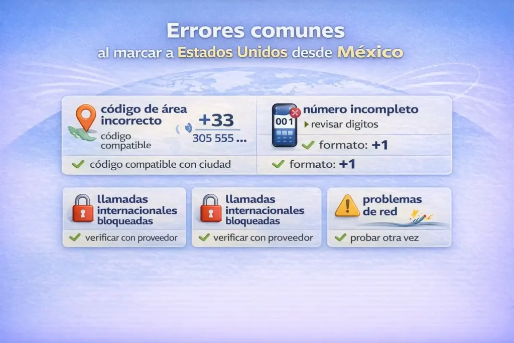 Errores comunes al marcar a Estados Unidos desde M&eacute;xico