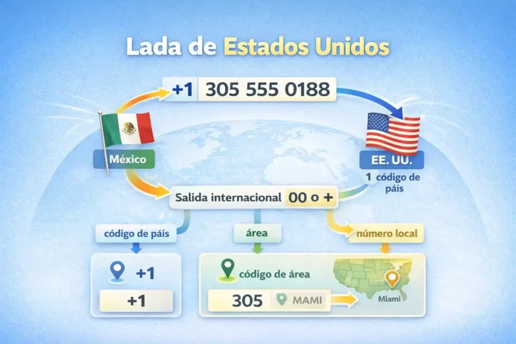 Cu&aacute;l es la lada de Estados Unidos