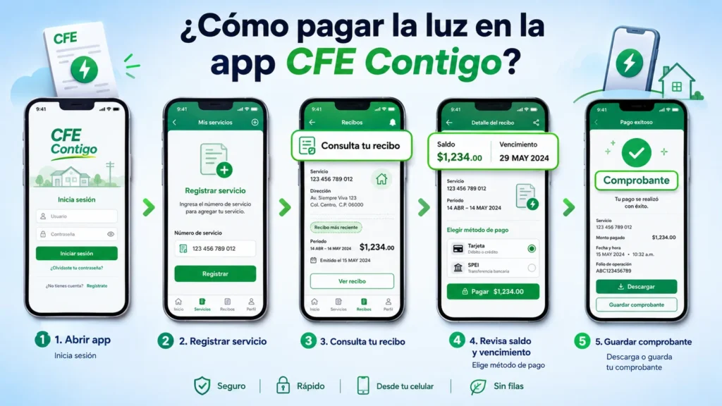C&oacute;mo pagar la luz en la app CFE Contigo desde el celular