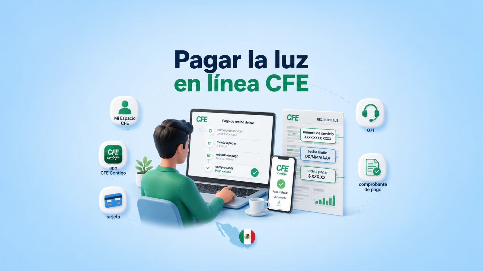 Cómo pagar la luz en línea en México en 2026