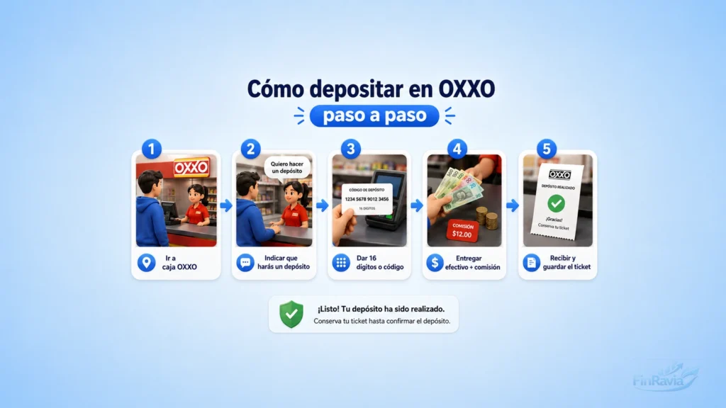 Cómo depositar en OXXO a bancos con 16 dígitos de tarjeta efectivo comisión y ticket