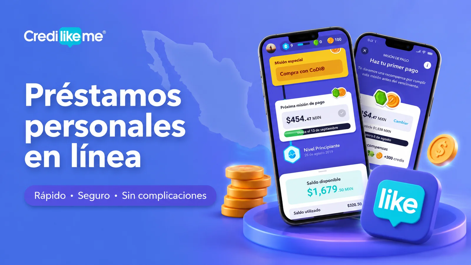 Préstamos personales en línea con app móvil CrediLikeMe y pagos digitales en México