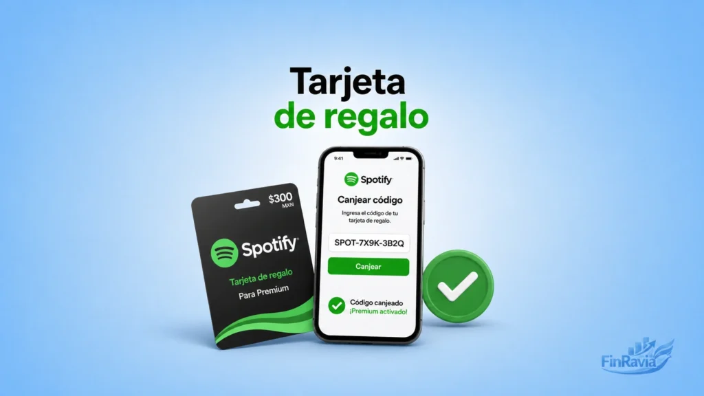 Canjear tarjeta de regalo de Spotify con c&oacute;digo o PIN para activar Premium