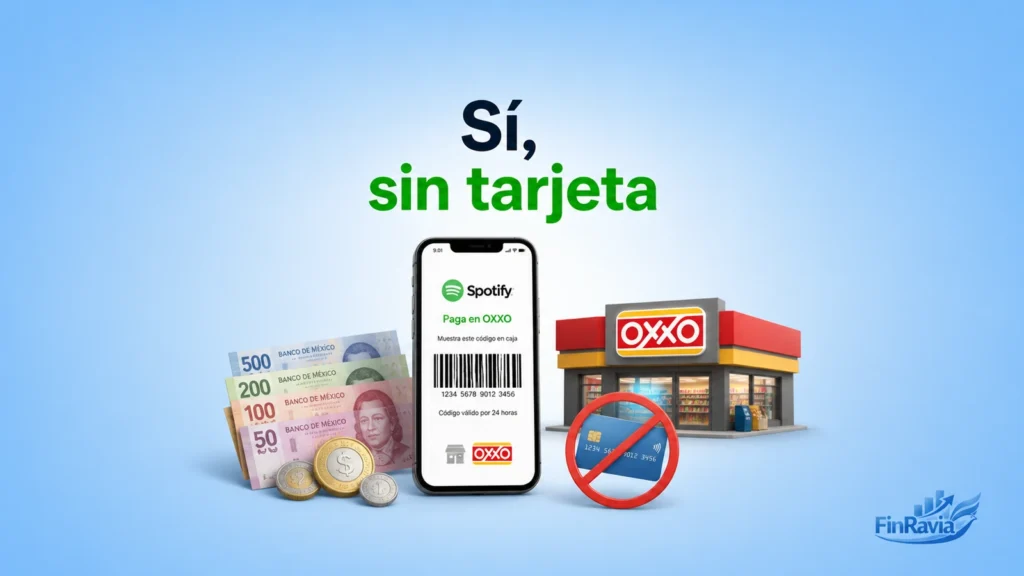 Pagar Spotify en OXXO sin tarjeta con c&oacute;digo de barras y efectivo en M&eacute;xico