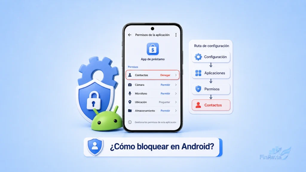 Permiso de contactos denegado para una app de préstamo en Android