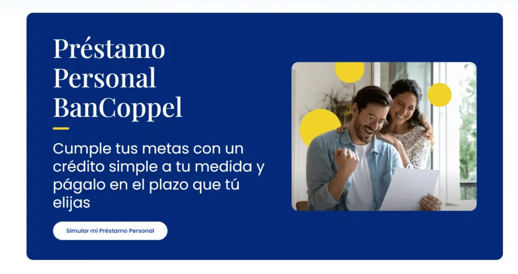 Imagen del banner oficial del Préstamo Personal BanCoppel, dedicado a los créditos de consumo.