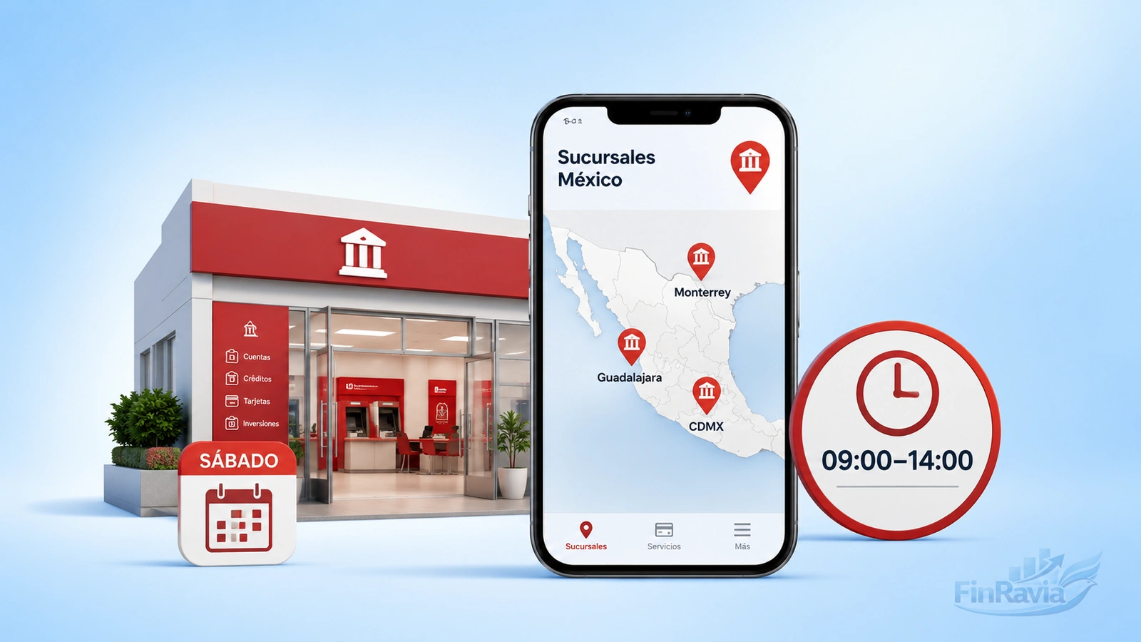 Sucursales Banorte que abren los sábados: 129 oficinas en 26 ciudades de México