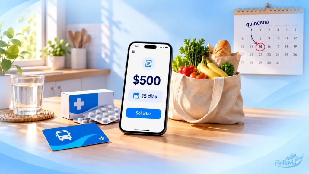 Pr&eacute;stamo de 500 pesos en l&iacute;nea sin bur&oacute;: app en el celular para cubrir medicinas, pasaje y despensa hasta la quincena.
