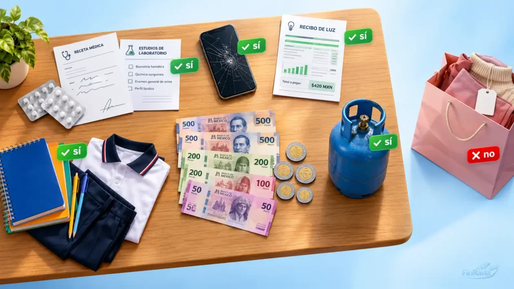 Pr&eacute;stamo de 2000 pesos: gastos que s&iacute; cubre, como consulta m&eacute;dica, reparaci&oacute;n del celular, luz, gas y &uacute;tiles escolares.