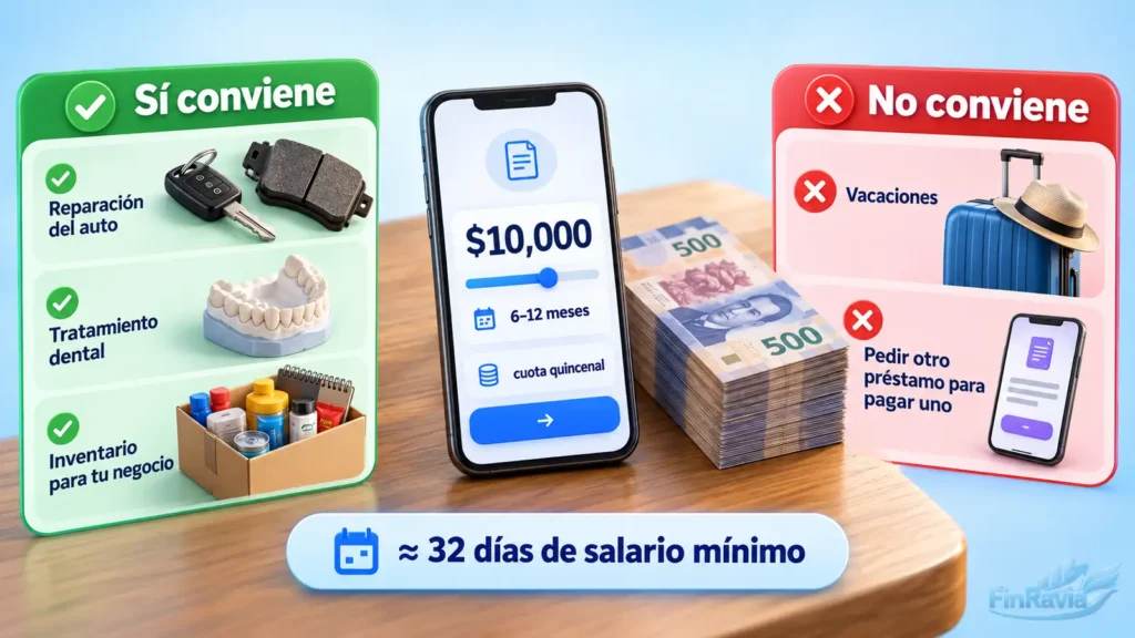 Pr&eacute;stamos de 10 mil pesos en qu&eacute; conviene usarlos y en qu&eacute; no seg&uacute;n la cuota y el plazo.